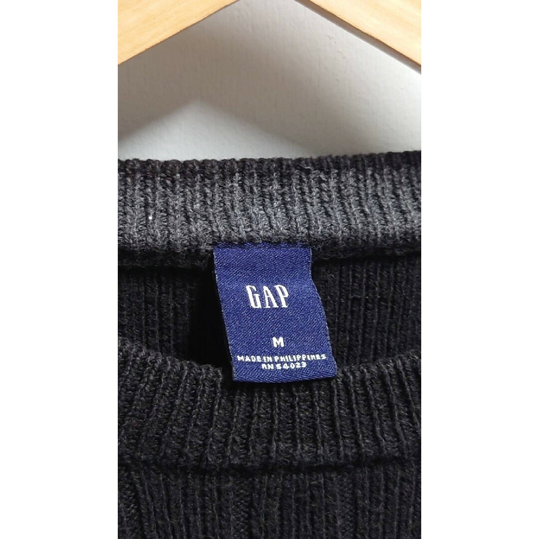 GAP(ギャップ)の00’s GAP リブ編み コットン ニット セーター ブラック M メンズのトップス(ニット/セーター)の商品写真