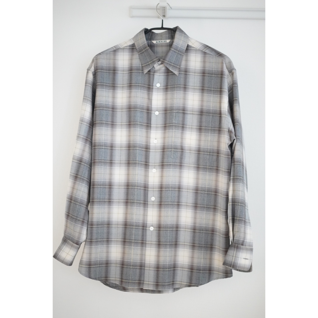 AURALEE - AURALEE SUPER LIGHT WOOL CHECK SHIRTS 3の通販 by ソルト ...