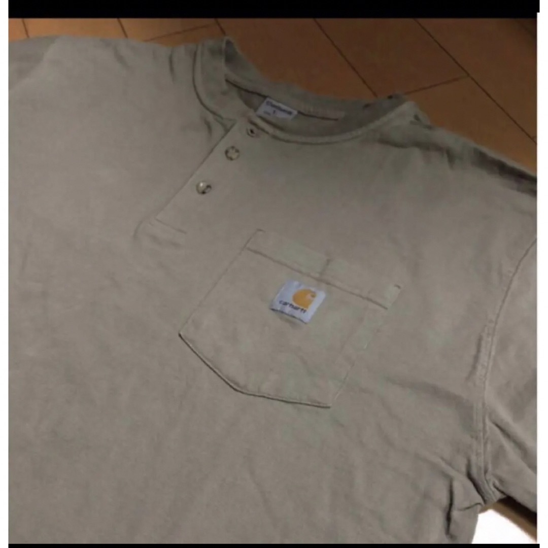 carhartt(カーハート)のカーハートアイボリーコットンヘンリーカットソー メンズのトップス(Tシャツ/カットソー(七分/長袖))の商品写真