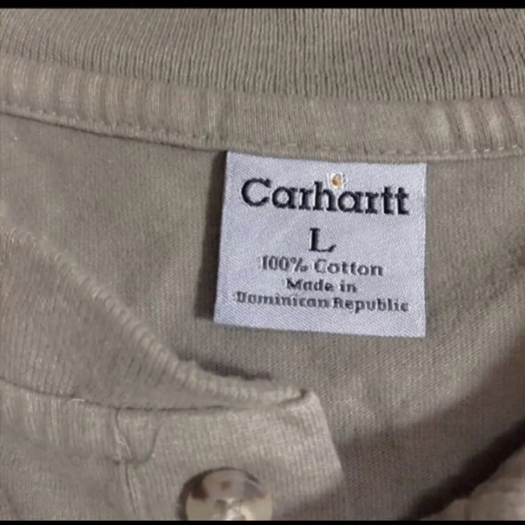 carhartt(カーハート)のカーハートアイボリーコットンヘンリーカットソー メンズのトップス(Tシャツ/カットソー(七分/長袖))の商品写真