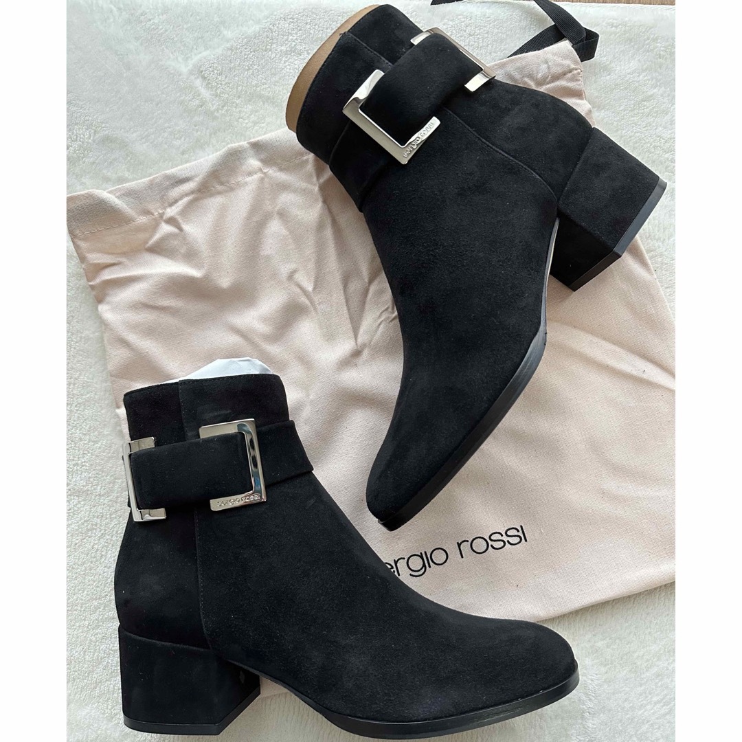 セルジオロッシ SHORT BOOTS スェード ブラック