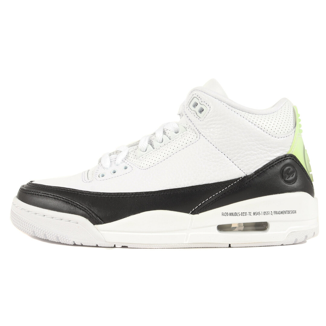 NIKE ナイキ サイズ:25.0cm fragment design AIR JORDAN 3 RETRO SP (DA3595-100) 2020年 フラグメント デザイン エアジョーダン3 レトロ ホワイト ブラック US7 スニーカー コラボ シューズ 靴 【メンズ】