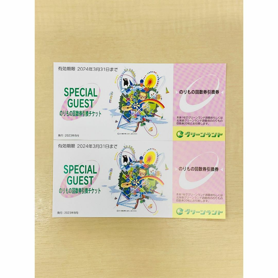 グリーンランド　のりもの回数券引換チケット２枚