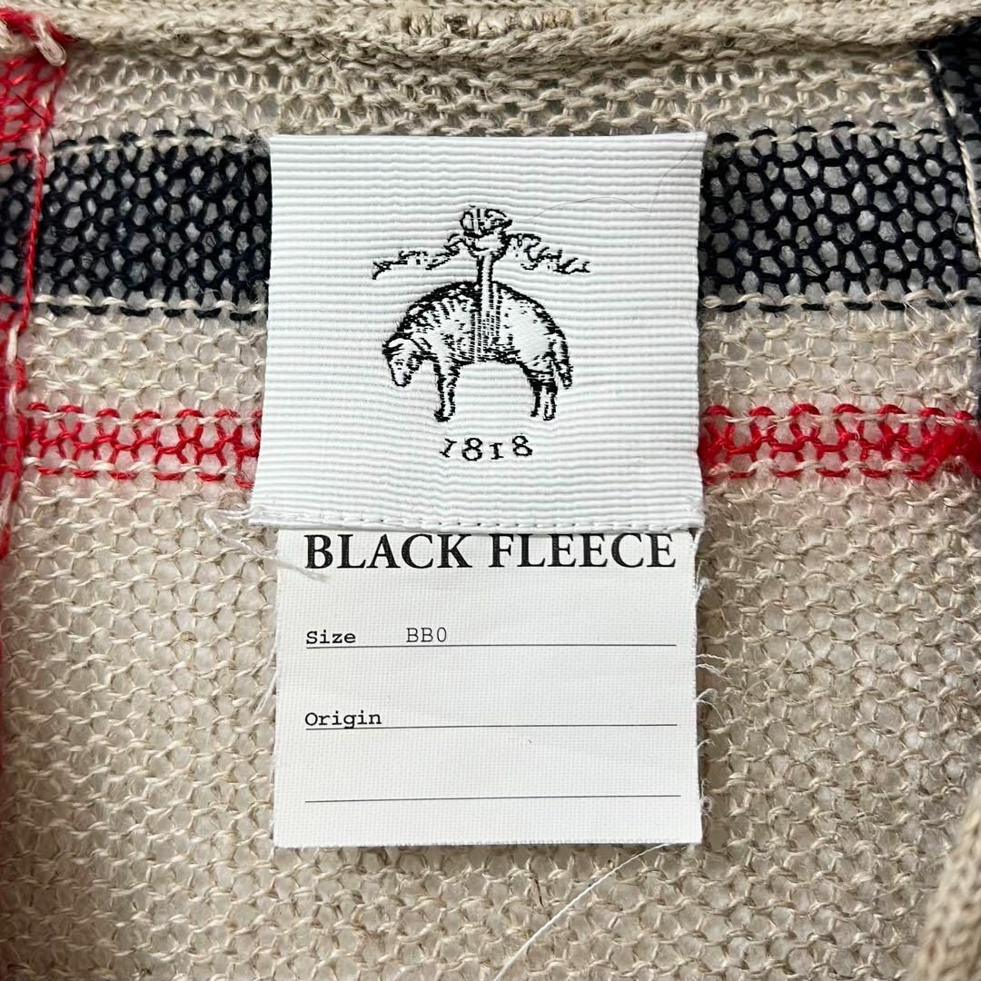 Brooks Brothers - BLACK FLEECE チェック柄切替 リネンカーディガン