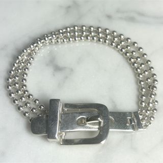 シルバー925 Sterling ベルトデザイン ボールチェーンブレスレット