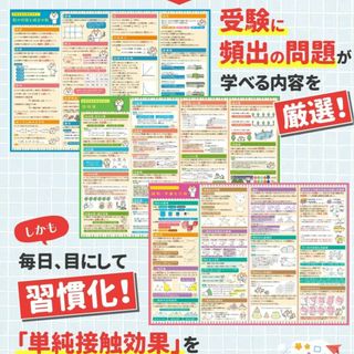 中学受験対策　壁貼り　算数・慣用句・四字熟語・漢字・理科・日本史年表(語学/参考書)