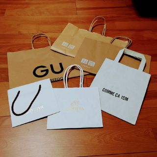 ユニクロ(UNIQLO)のSHOP袋6点【コムサイズム☆GU☆ユニクロ☆GODIVA】(ショップ袋)