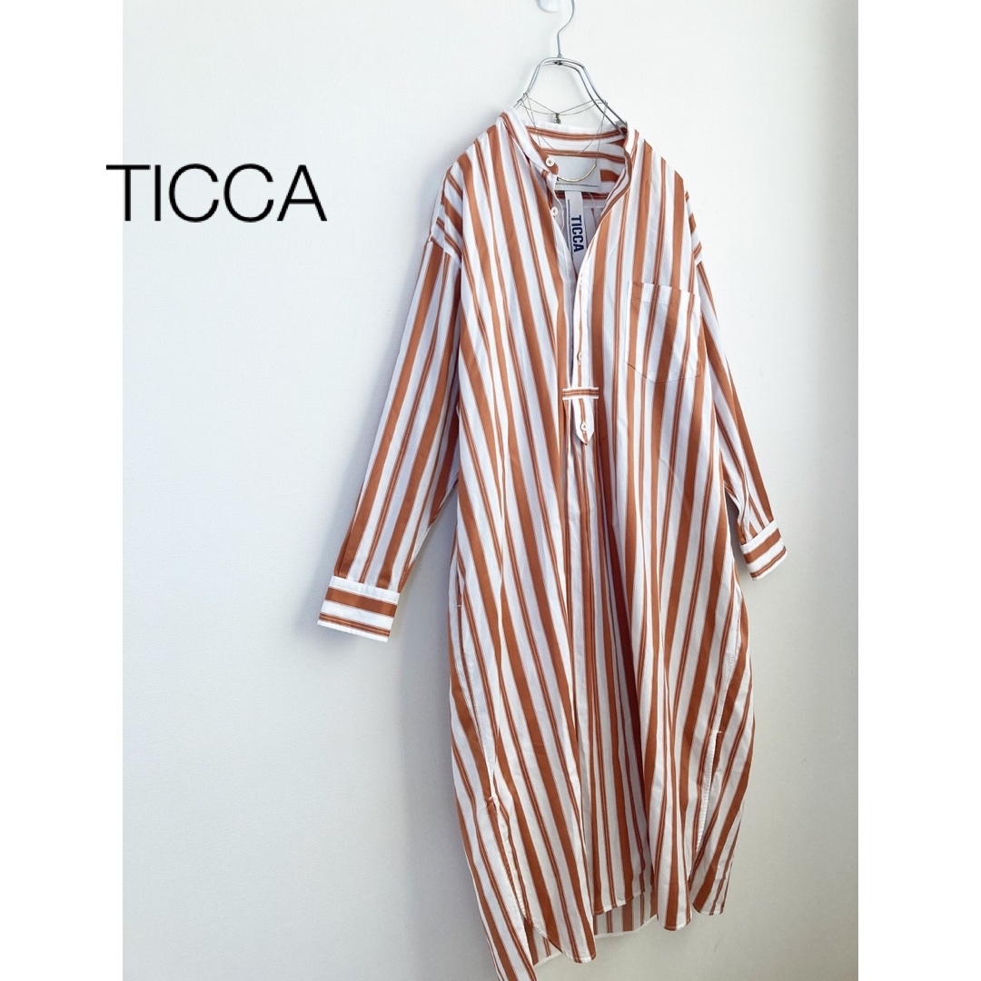 TICCA - ☆ティッカ☆コットンサテンストライプシャツワンピース