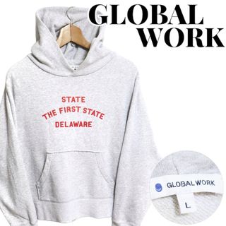 グローバルワーク(GLOBAL WORK)のGLOBAL WORK グローバルワーク プリントプルオーバーパーカー Lサイズ(パーカー)