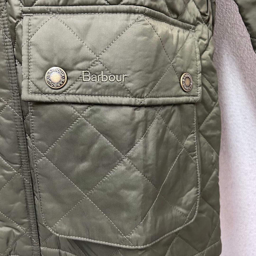 新品BARBOUR メンズ キルティングジャケット ASHBYオリーブ Lサイズ 4