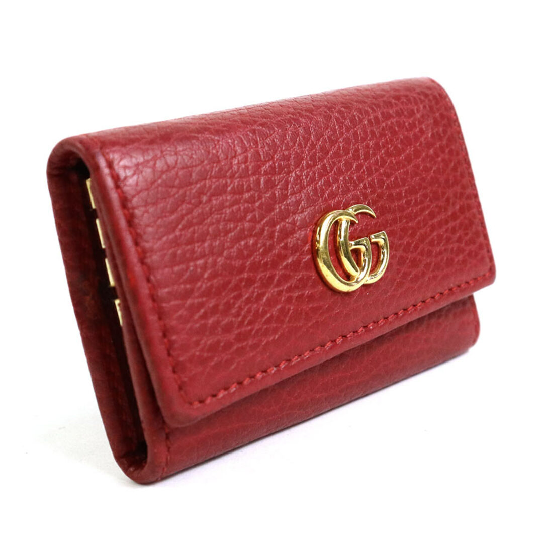 Gucci - グッチ GUCCI キーケース GGマーモント レザー レッド ユニ Gucci - グッチ GUCCI キーケース GGマーモント レザー レッド ユニ