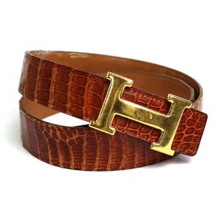 エルメス(Hermes)のエルメス HERMES ベルト コンスタンス ポロサス ブラウン ゴールド メンズ 送料無料【中古】 r9765a(ベルト)