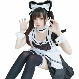 メイド服 コスプレ 豪華11点セット コンカフェ ハロウィン クリスマス (その他)