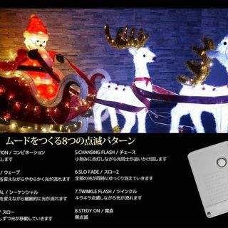 可愛いサンタクロース＆トナカイ ソリ クリスマス LEDイルミ KR-72の