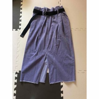 ダブルクローゼット(w closet)のw closet コーデュロイスカート　パープル(ロングスカート)