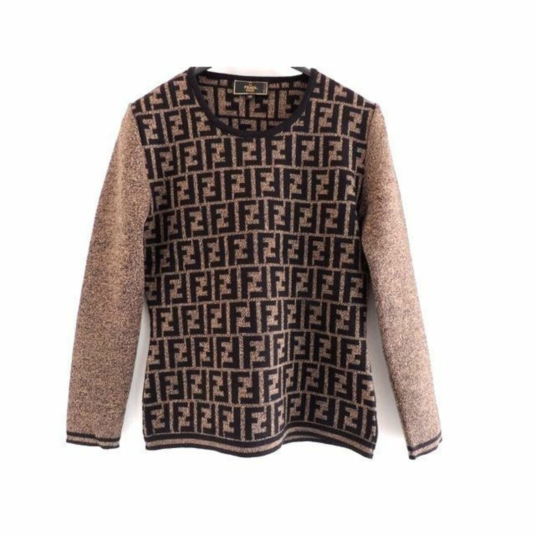 FENDI フェンディ □ サイズ40 ズッカ柄 ヴィンテージ ニット ウール