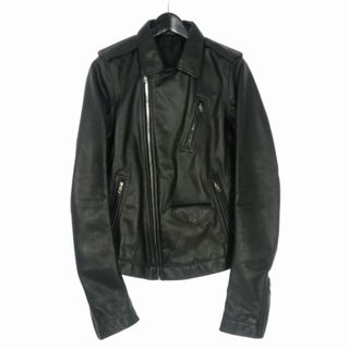 リックオウエンス 14AW レザー ライダース ジャケット 牛革 46 黒