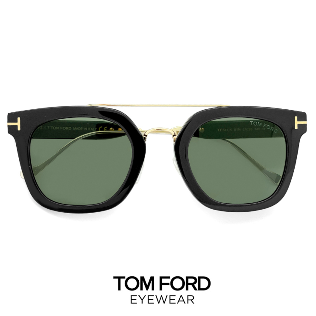 【新品】 メンズ トムフォード サングラス ft0541-k/s 01n ウェリントン 型 ツーブリッジ TOM FORD tomford tf541-k tf541k ft541 ビック フレーム ブラック 黒ぶちグリーンスモークレンズサイズ