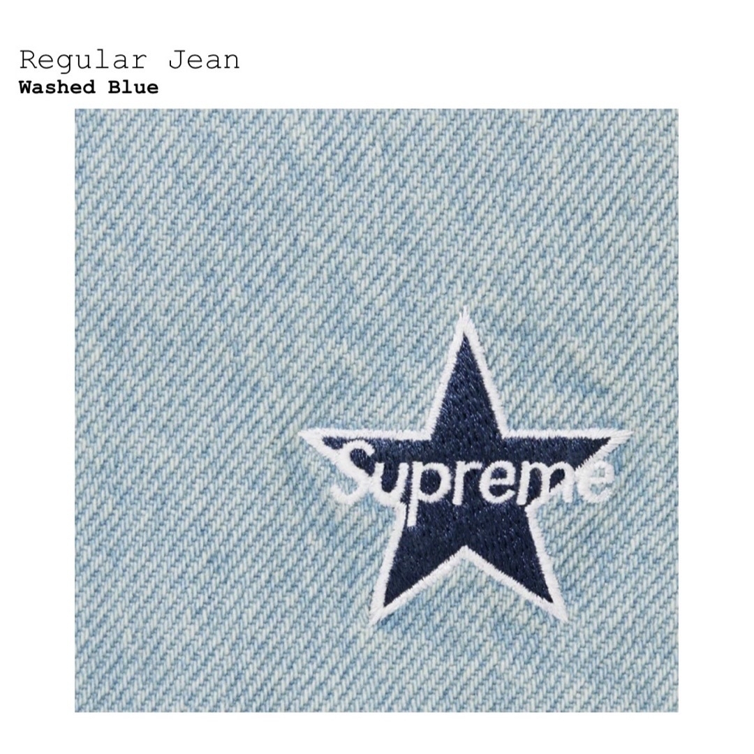 supreme regular jean washed blue 30