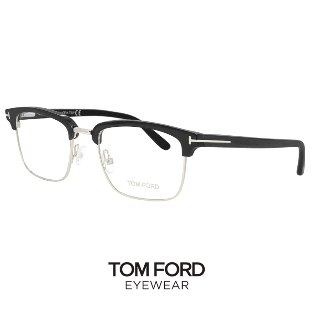 新品】 トムフォード メガネ ft5504/v 005 バネ蝶番 TOM FORD 眼鏡 黒