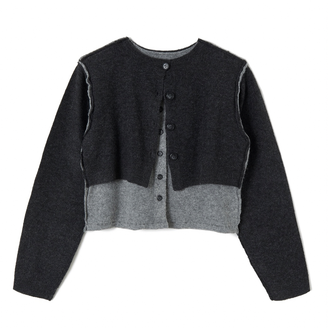 PERVERZE Stitching Double Cardigan - カーディガン