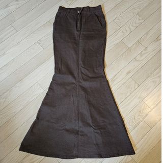 ザラ(ZARA)のマーメイドスカート デニム  ブラウン XS～S(ロングスカート)