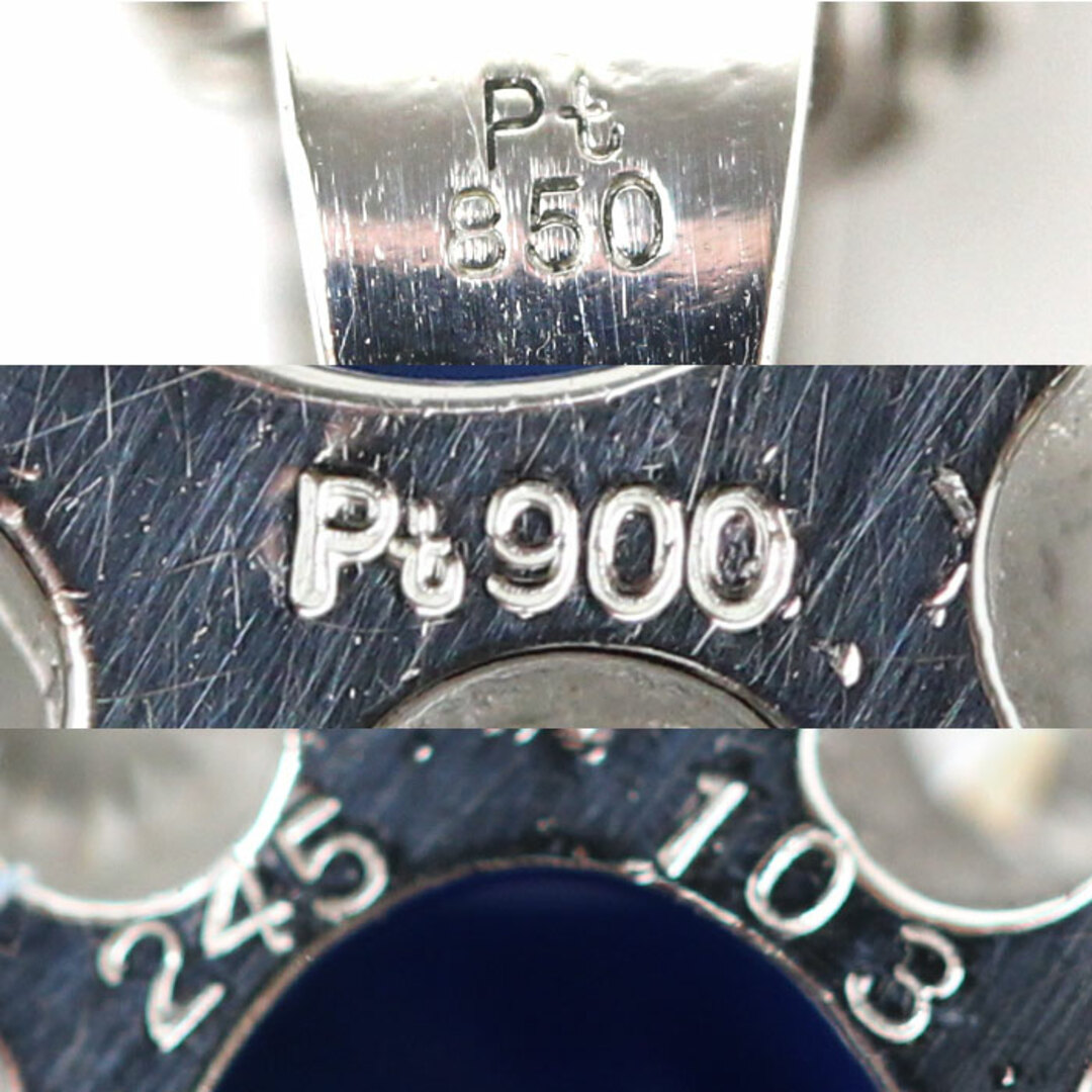 Pt900/850 プラチナ ペンダントネックレス サファイア2.45ct ダイヤモンド1.03ct 11.7g 40cm レディース