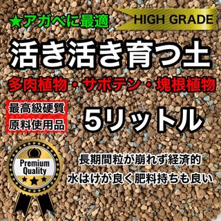 多肉植物の土 サボテンの土 多肉植物用土 塊根植物の土 ハイグレード 5リットル(その他)