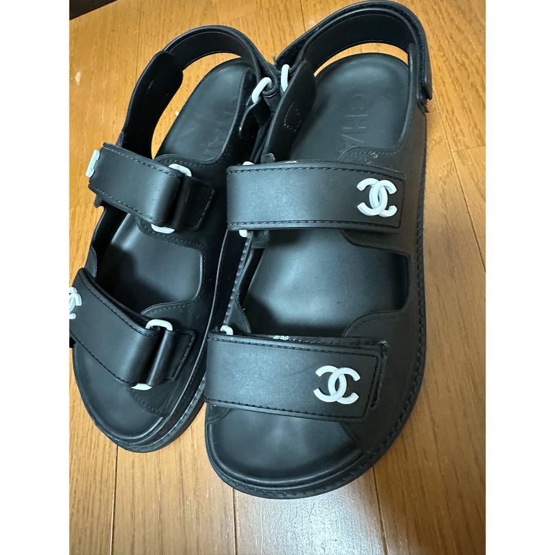 シャネル CHANEL フットベット サンダル ラバー サイズ36 - サンダル