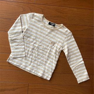 コムサイズム(COMME CA ISM)のCOMME CA ISMボーダー長袖Tシャツ・ベージュ90(Tシャツ/カットソー)