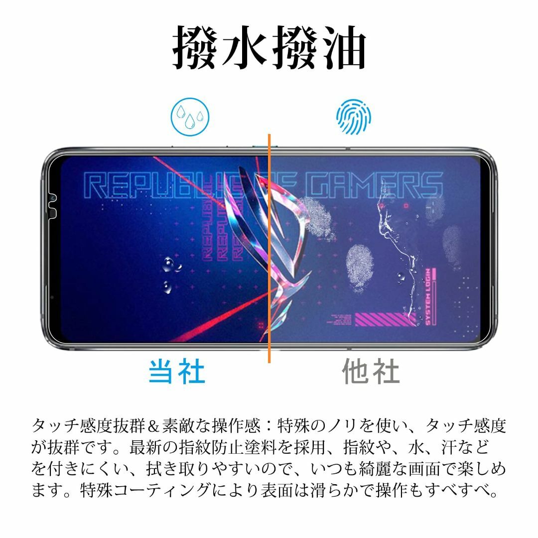 ASUS ROG Phone 6/6 Pro ガラスフィルム (2枚)+カメラフ スマホ/家電/カメラのスマホアクセサリー(その他)の商品写真