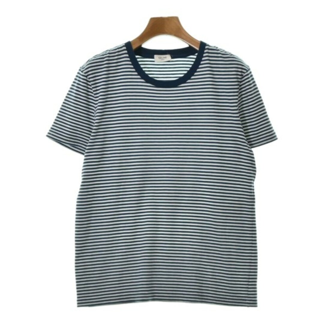 CELINE セリーヌ Tシャツ・カットソー S 紺x白(ボーダー)