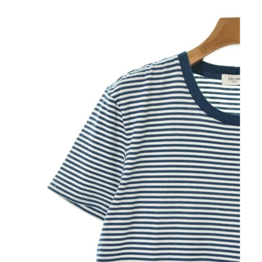 CELINE セリーヌ Tシャツ・カットソー S 紺x白(ボーダー)