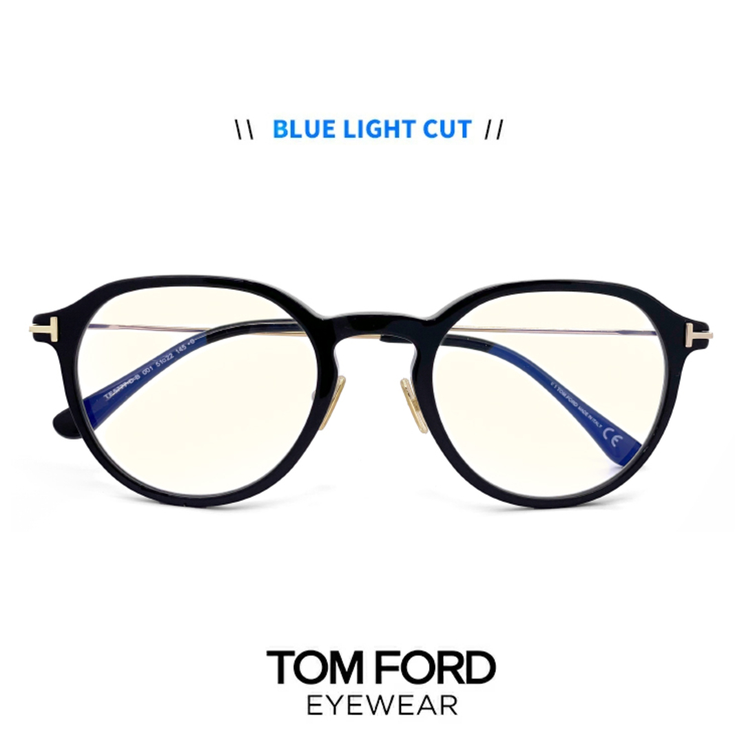 ファッション小物【新品】 トムフォード メガネ TF5777-d-b 001 TOM FORD ブルーライトカット レンズ 伊達メガネ tomford ft5777-d-b tf5777db ft5777db メンズ レディース クラウンパント 型 フレーム 黒縁