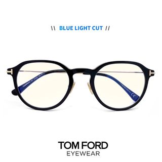 トムフォード(TOM FORD)の【新品】 トムフォード メガネ TF5777-d-b 001 TOM FORD ブルーライトカット レンズ 伊達メガネ tomford ft5777-d-b tf5777db ft5777db メンズ レディース クラウンパント 型 フレーム 黒縁(サングラス/メガネ)