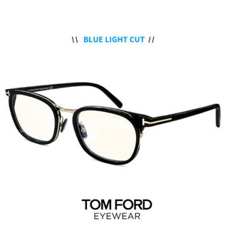 トムフォード(TOM FORD)の【新品】 トムフォード ブルーライトカット メガネ ft5785-d-b/v 001 TOM FORD 日本デザインモデル tomford tf5785-d-b/v tf5785db ft5785db メンズ セル巻き 黒縁 黒ぶち 日本企画(サングラス/メガネ)