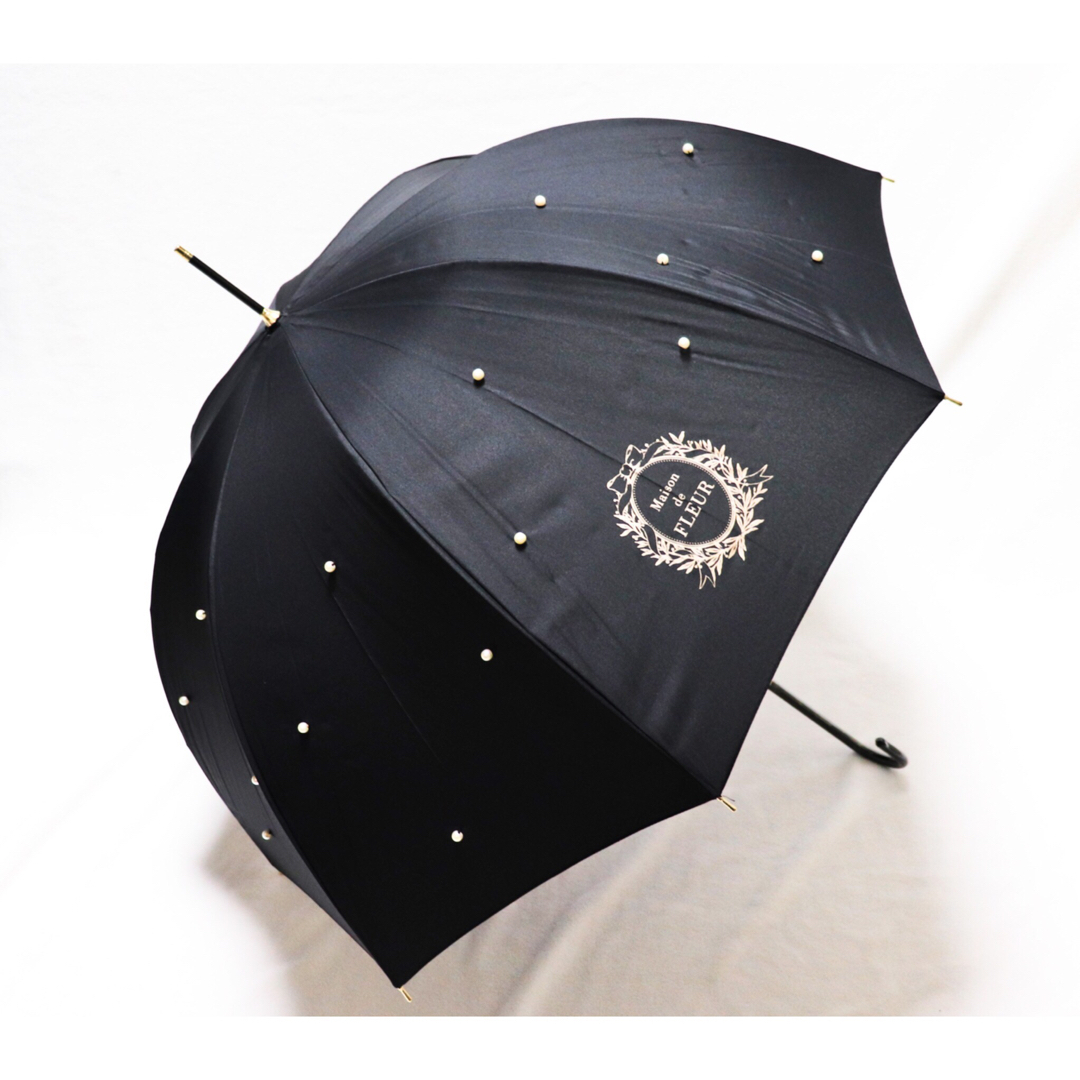 雨傘《メゾン ド フルール》新品 パール付き おしゃれ可愛いドーム型長傘 雨傘