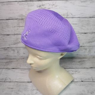 カンゴール(KANGOL)のKANGOL ベレー帽 ハンチング  パープル フロントロゴ(ハンチング/ベレー帽)