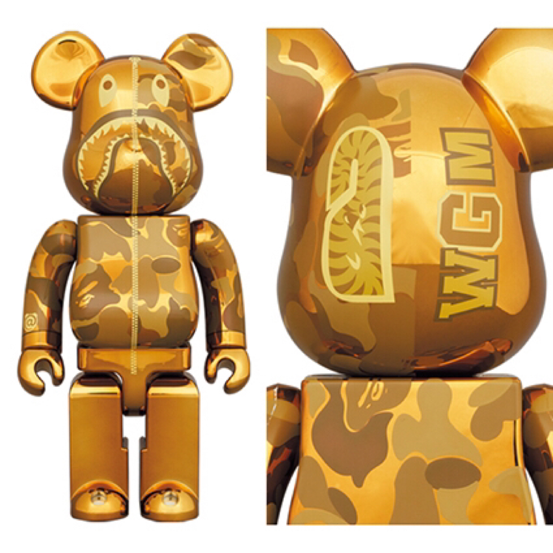 BAPECAMOSHARK BE@RBRICK 100% & 400% GOLD