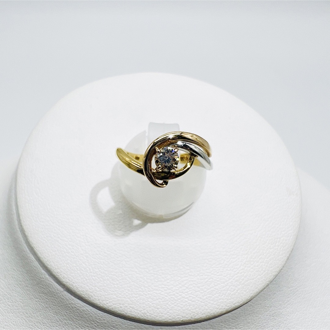 PT900/K18  ダイヤモンド0.24ct リング レディースのアクセサリー(リング(指輪))の商品写真
