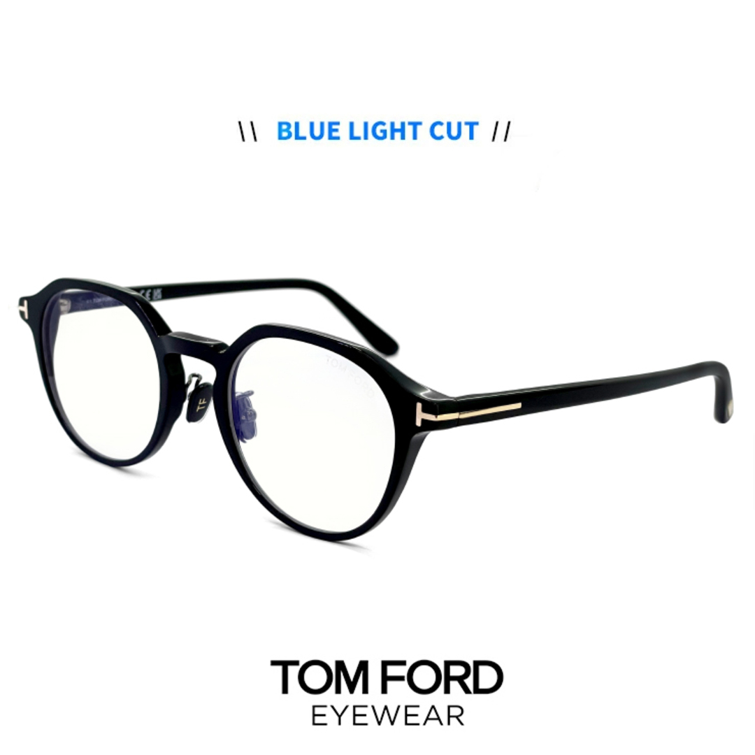 メンズ【新品】 トムフォード メガネ TF5924-d-b 001 TOM FORD メンズ ブルーライトカット レンズ 伊達メガネ クリア サングラス tomford ft5924-d-b tf5924db ft5924db クラウンパント 型 黒縁 黒ぶち