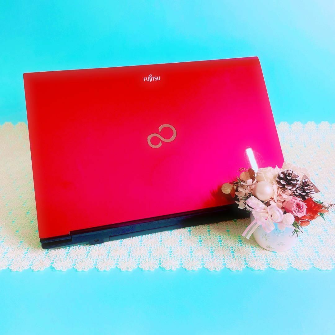 PC/タブレットお買い得✨8GB‼️綺麗な赤ノートパソコン❣️事務学習、在宅ワーク！PC初心者