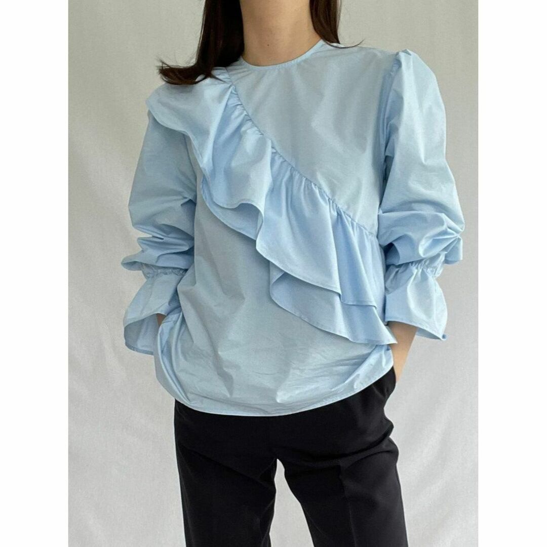 激レア 新品 Clastellar round frill blouse ブルー