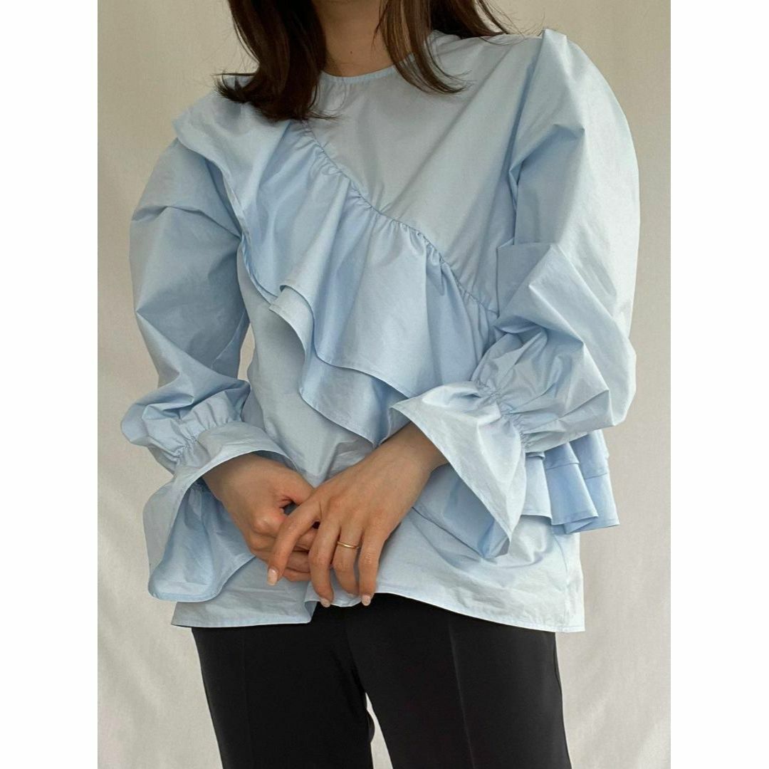 激レア 新品 Clastellar round frill blouse ブルー