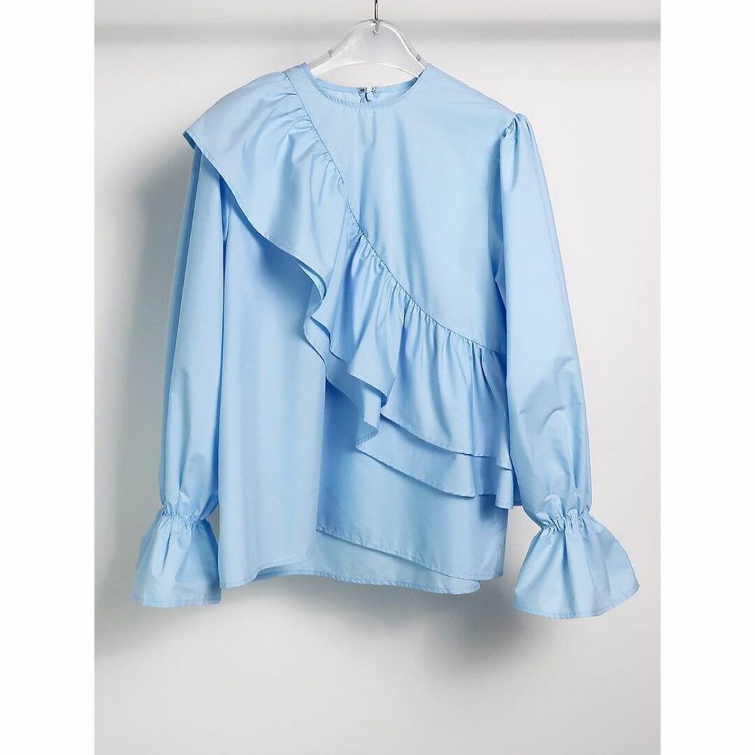 激レア 新品 Clastellar round frill blouse ブルー