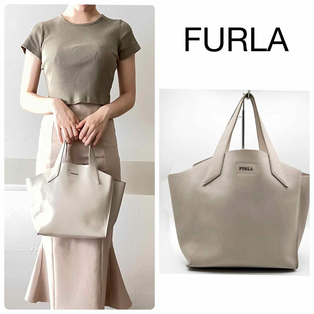 【美品◦送料無料】FURLA トートショルダーバッグ☆☆写真の色では伝わりにくいですが