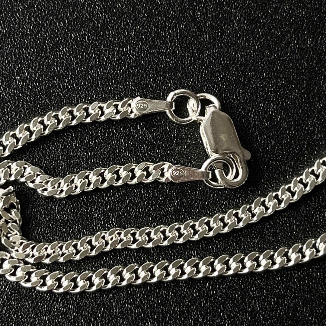 シルバー925 喜平チェーン ネックレス 45cm 幅2mm キューバンチェーン
