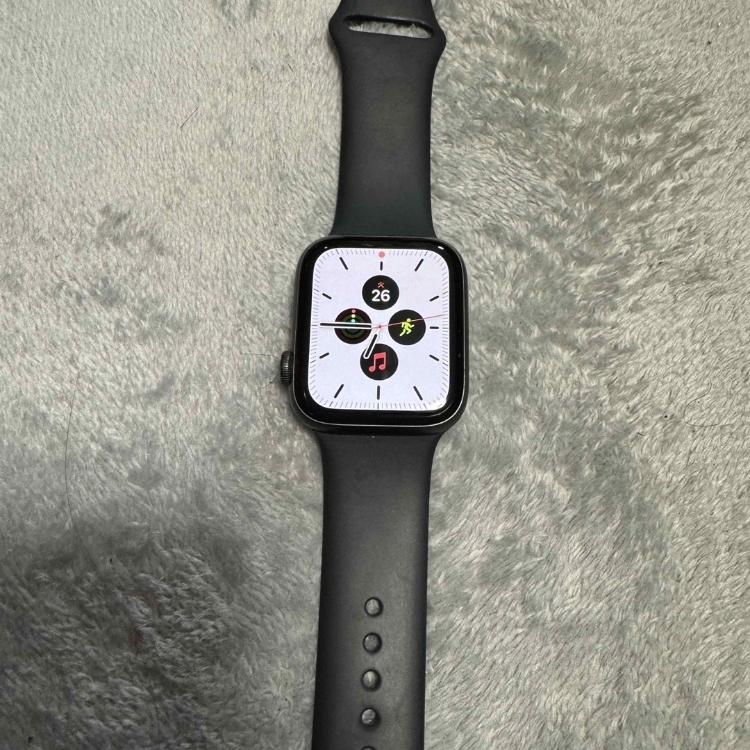アップル Apple Watch5 グレイアルミニウム ブラックスポーツバンド ...