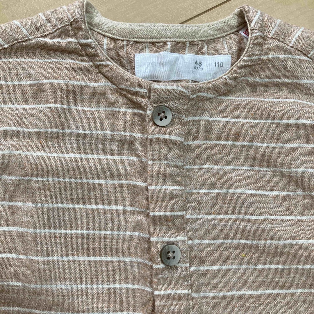 ZARA KIDS(ザラキッズ)のZARA ザラキッズ　長袖シャツ　ボーダー　110cm キッズ/ベビー/マタニティのキッズ服男の子用(90cm~)(ブラウス)の商品写真