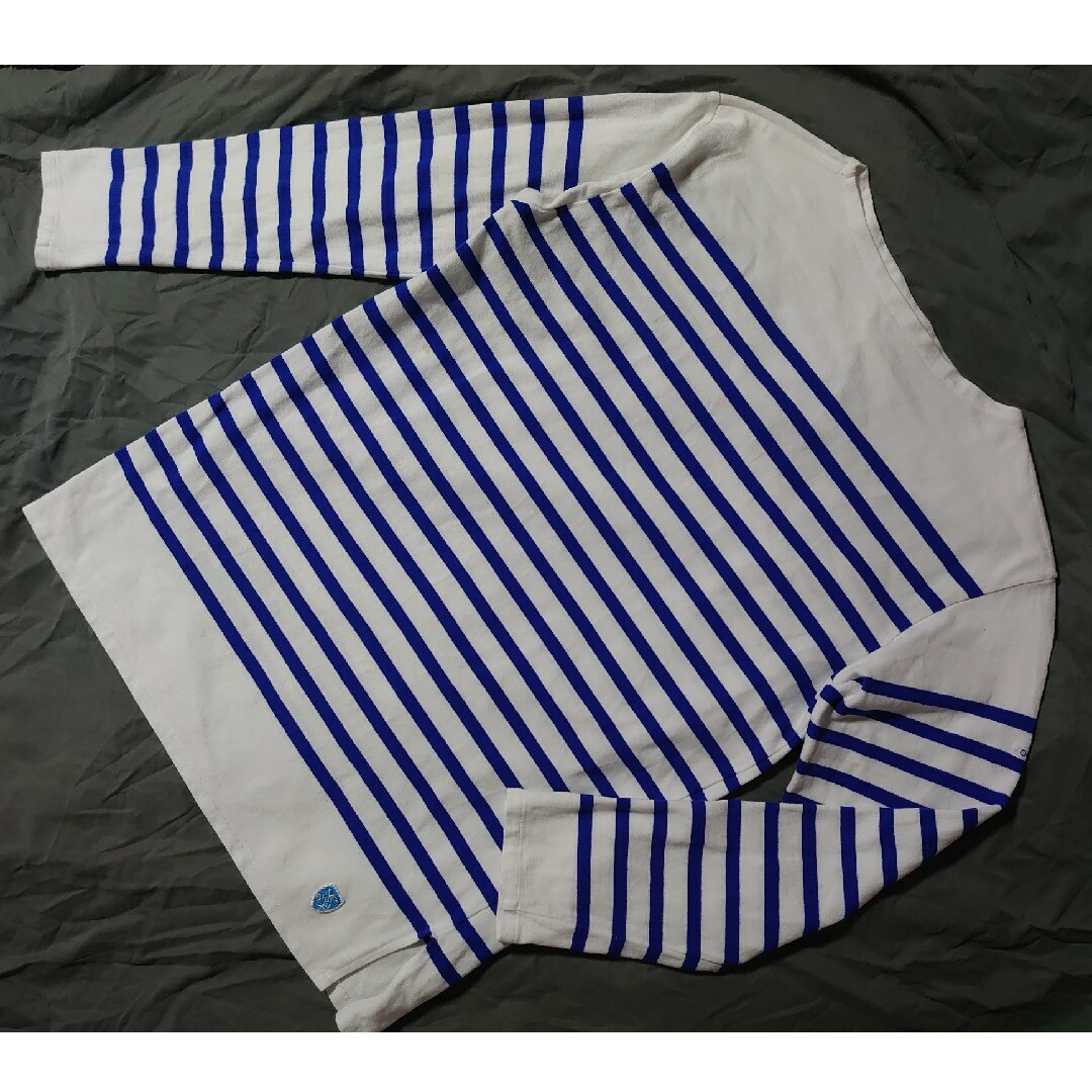 ★希少大サイズ６！★フランス製！★ORCIVALボーダーシャツ★キレイに洗濯済！白x青コットン１００％サイズ